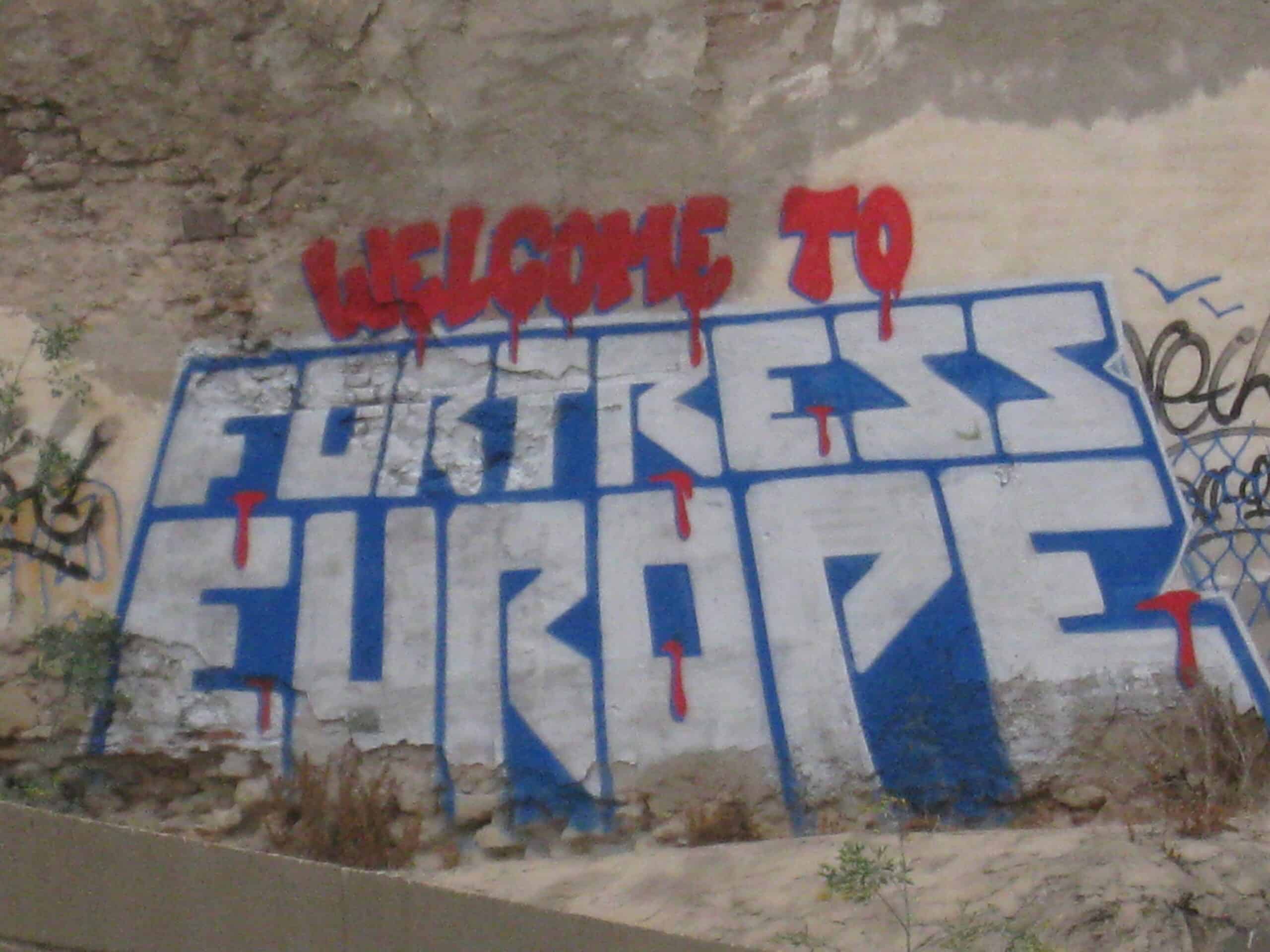 Fortress-Europe street art in Melilla by an unknown artist Foto: Sofie Steinberger